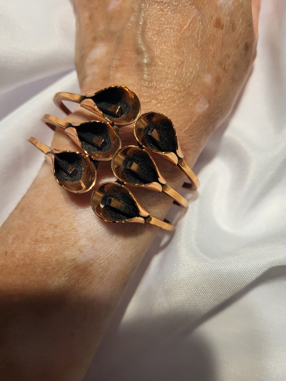 Vintage Renoir Copper Calla Lily Clamper Bracelet 6.25in Small Wrist